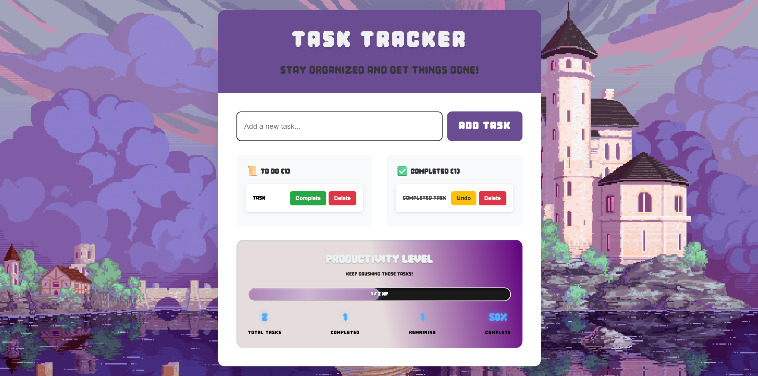 Fantasy Task Tracker